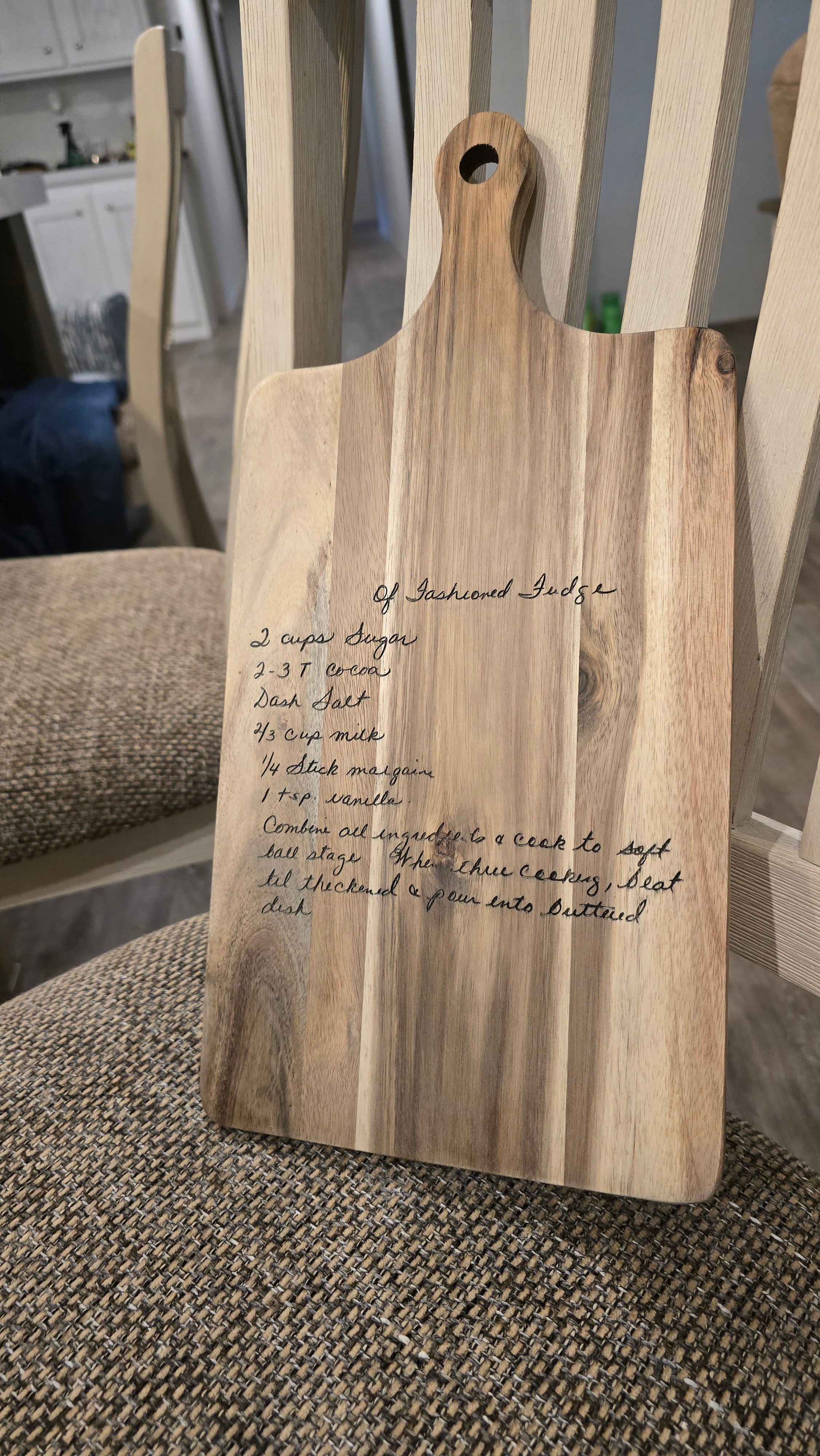 Engraved Acacia Paddle Cutting Board