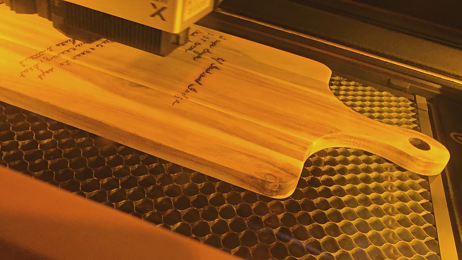 Engraved Acacia Paddle Cutting Board