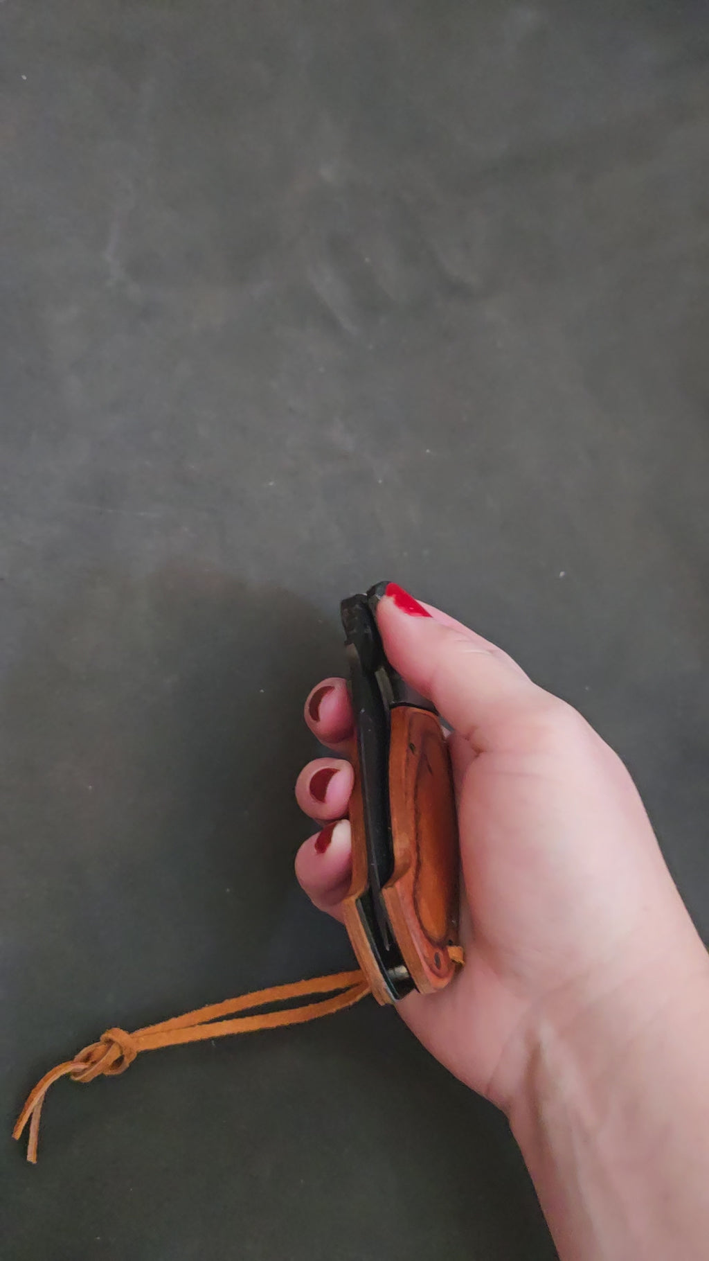 Engraved wooden 5 inch knife