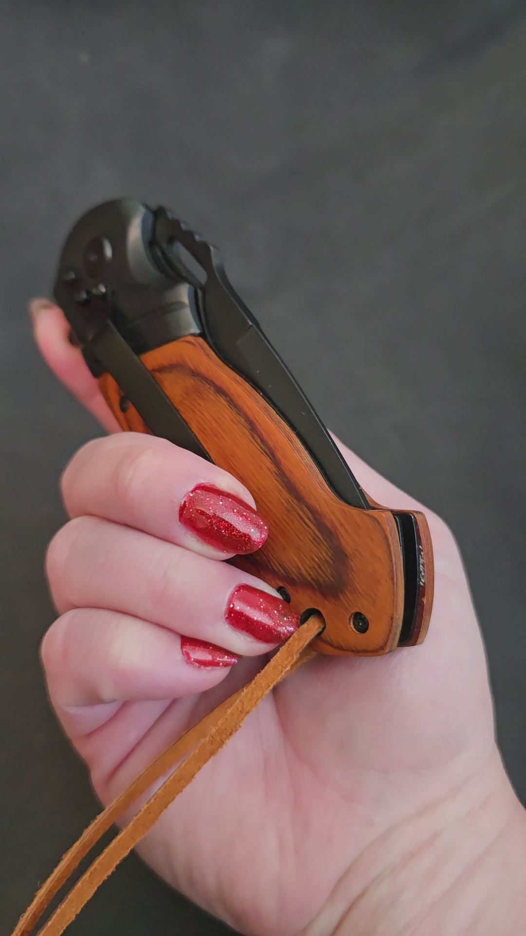 Engraved wooden 5 inch knife