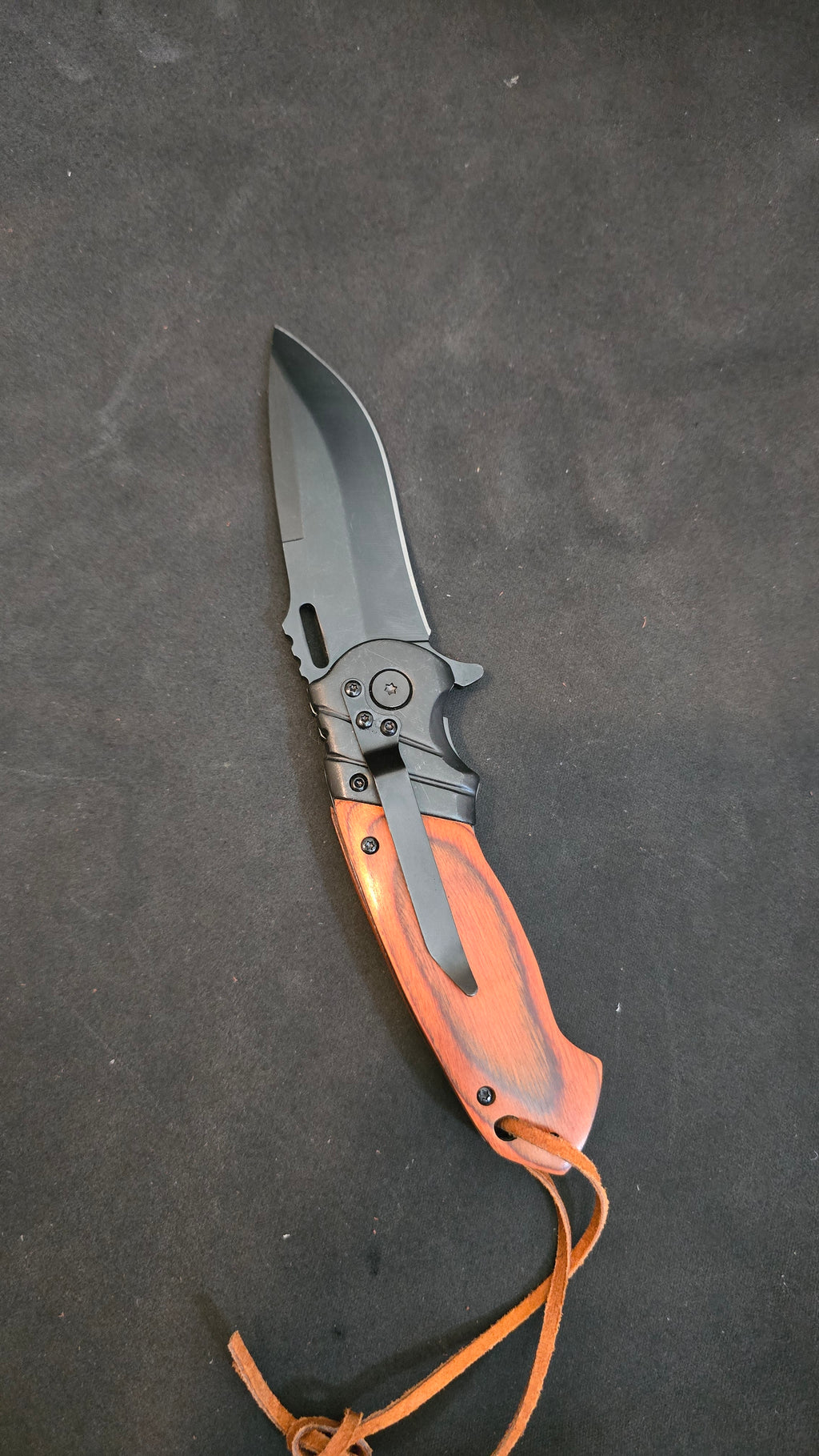 Engraved wooden 5 inch knife
