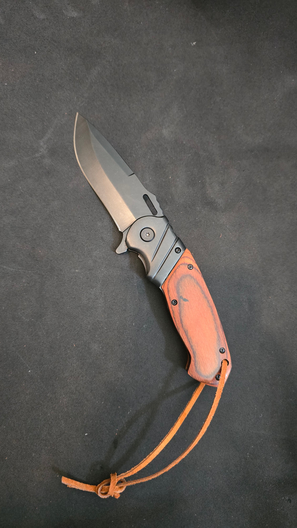 Engraved wooden 5 inch knife