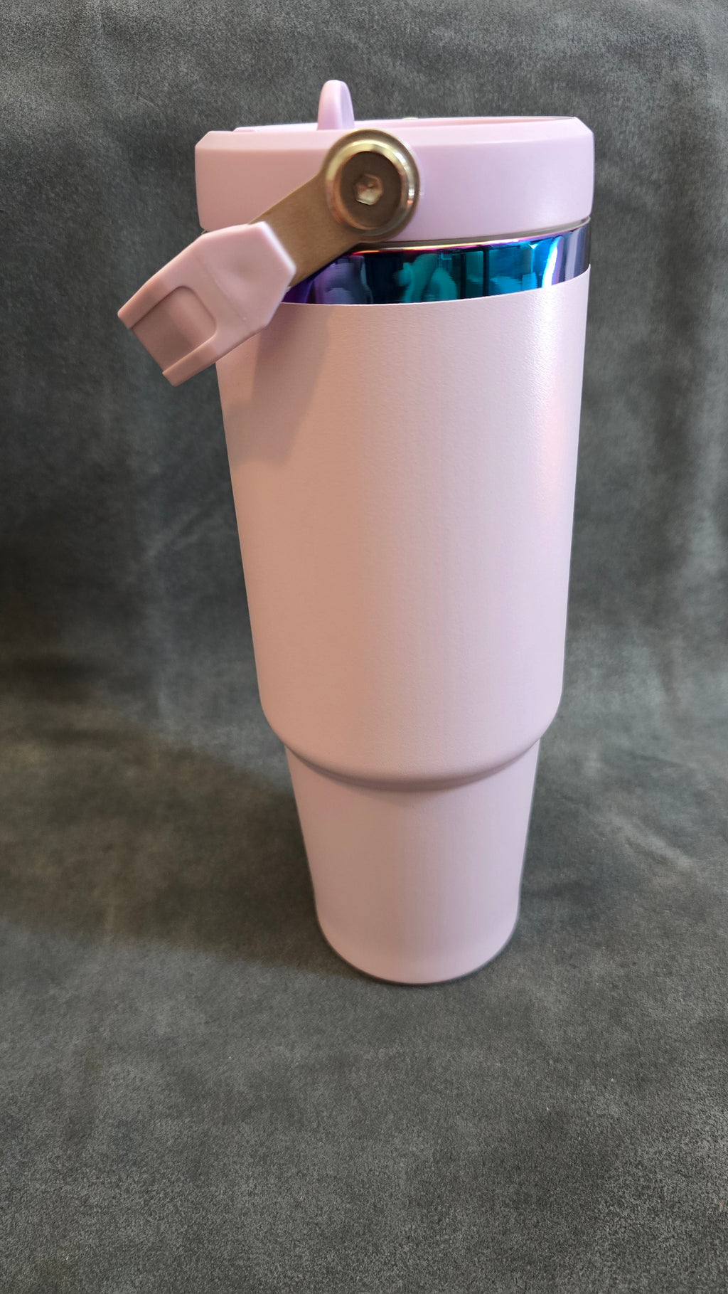 Rainbow Plated 40 ounce tumblers flip handle and straw